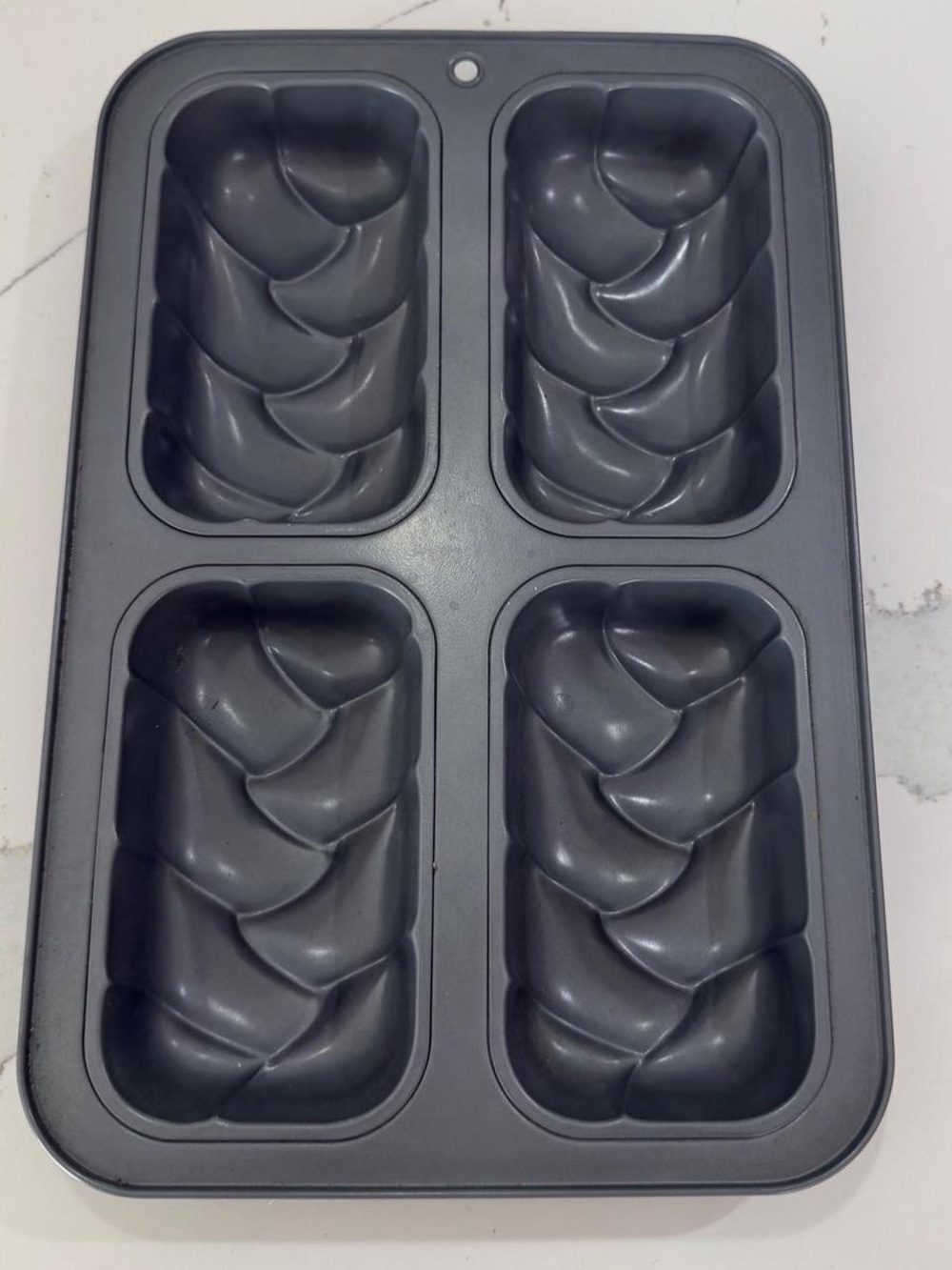 Nonstick 4-Cavity Mini Loaf Pan - Dark Gray